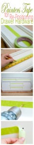 Painters Tape to Help Re-Position Drawer Hardware
