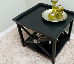 Painted Black Table repaired w Edge Banding
