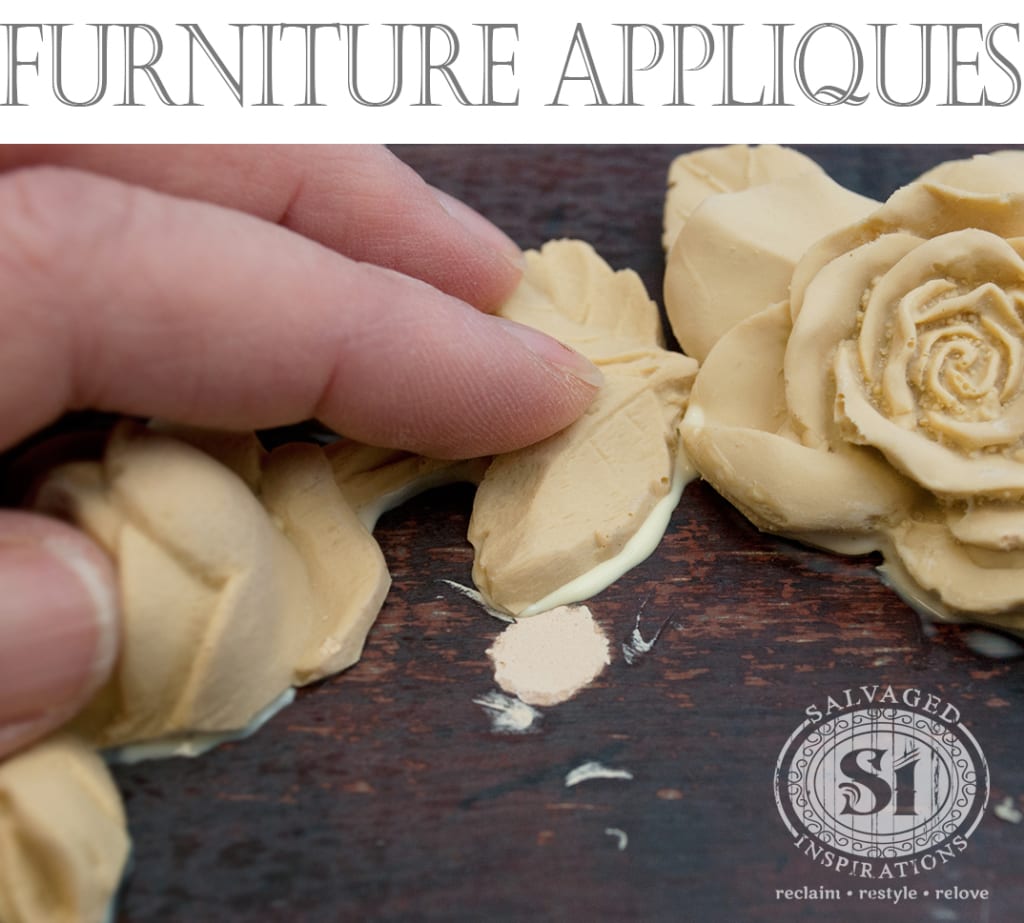 SHABBY & CHIC FURNITURE APPLIQUES LARGE ROSE MOULDING FLEXIBLE $5.95 SHIPPING! 