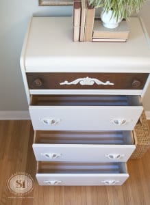 waterfall dresser lined drawers