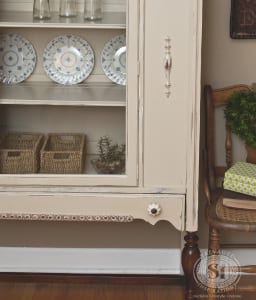 Painted & Stained 1930's China Cabinet