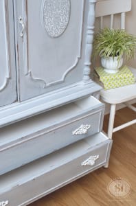 French Armpoire Painted Drawers