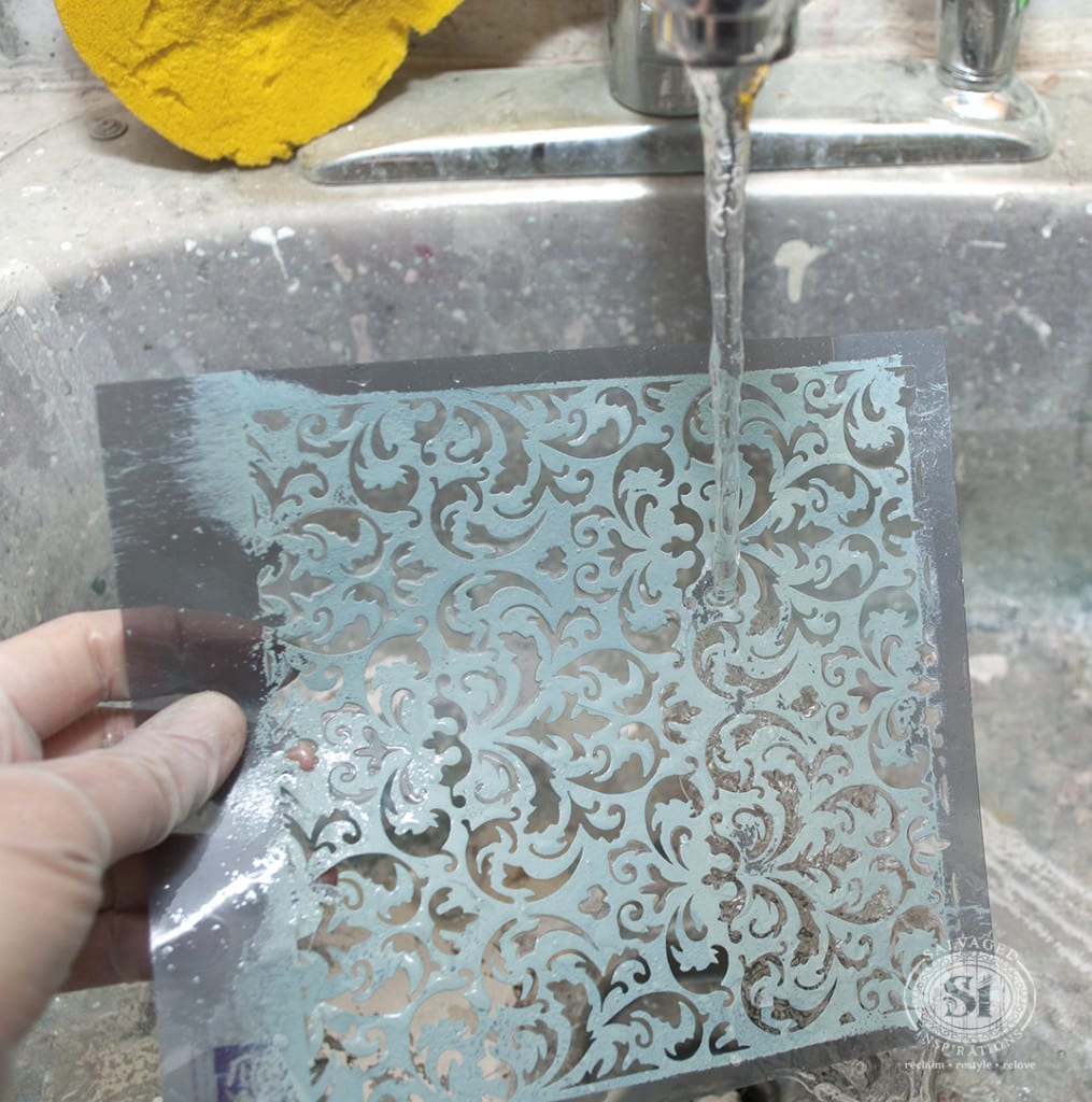 Cleaning Milk Paint off Stencil