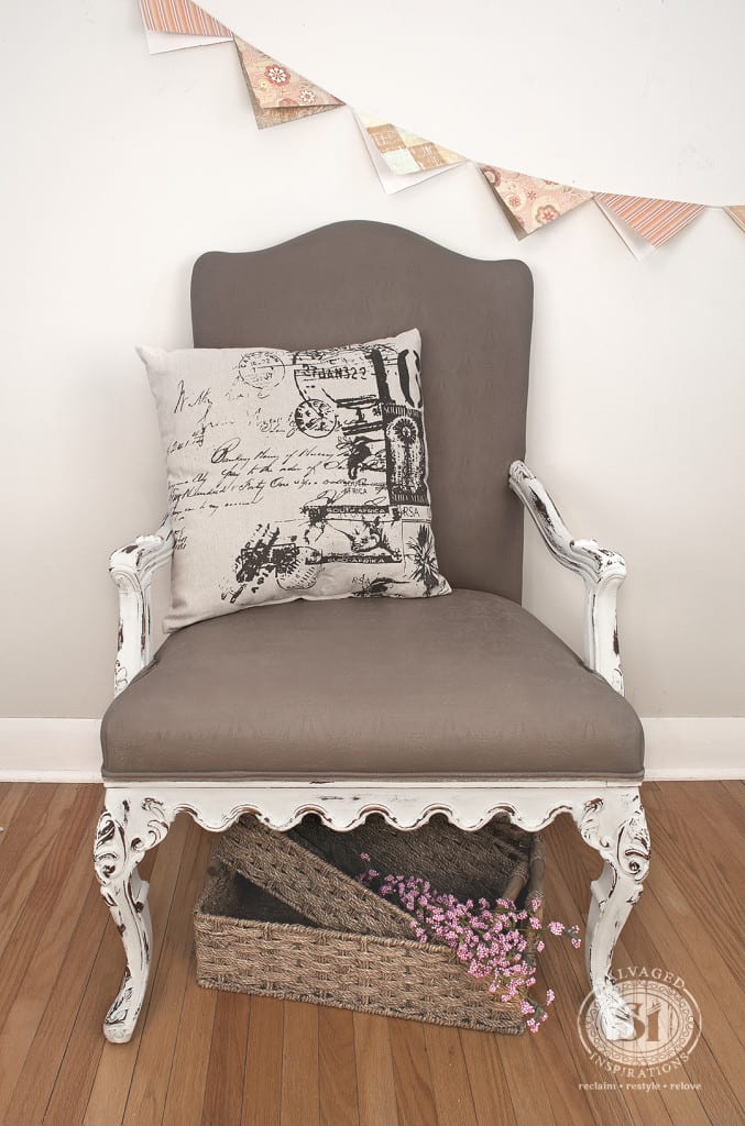 General Finishes Chalk Style Fabric Painted Chair-1