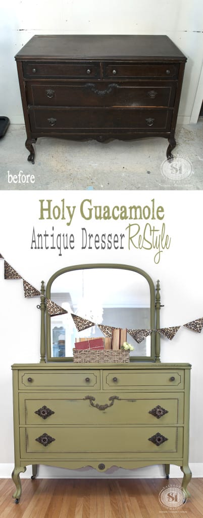Antique Dresser - Holy Guacamole Dixie Belle Paints Restyle