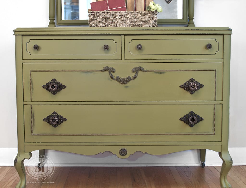 Antique Dresser - Painted in Holy Guacamole Dixie Belle