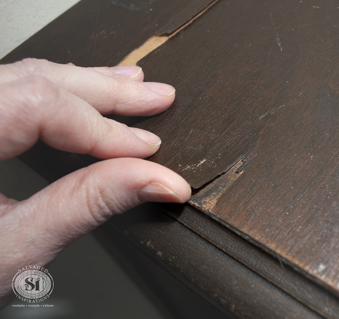How To ~ Fix Peeling or Chipped Veneer - Salvaged Inspirations