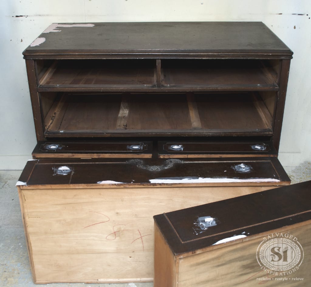 Veneer Repairs on Antique Dresser
