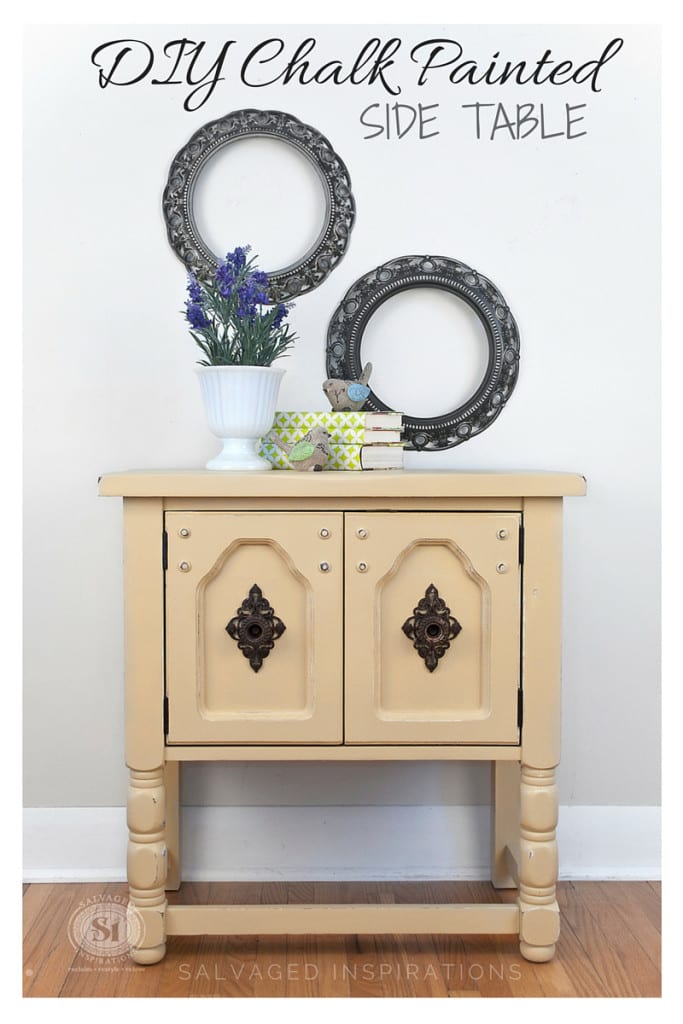 Dijon Diy Chalk Painted Side Table Salvaged Inspirations - Diy Chalk Paint Bathroom Cabinet India