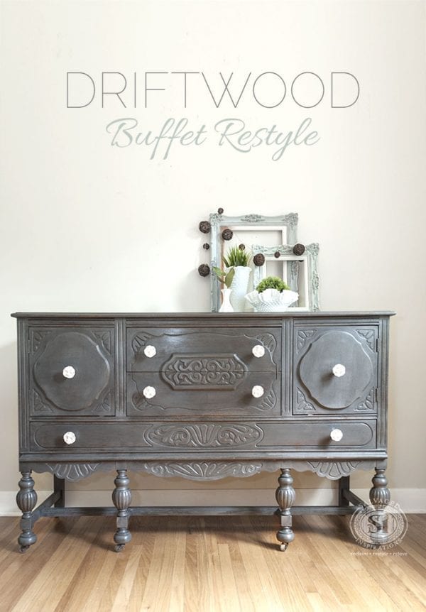 Buffet Restyling General Finishes Driftwood Buffet Restyle - Salvaged Inspirations