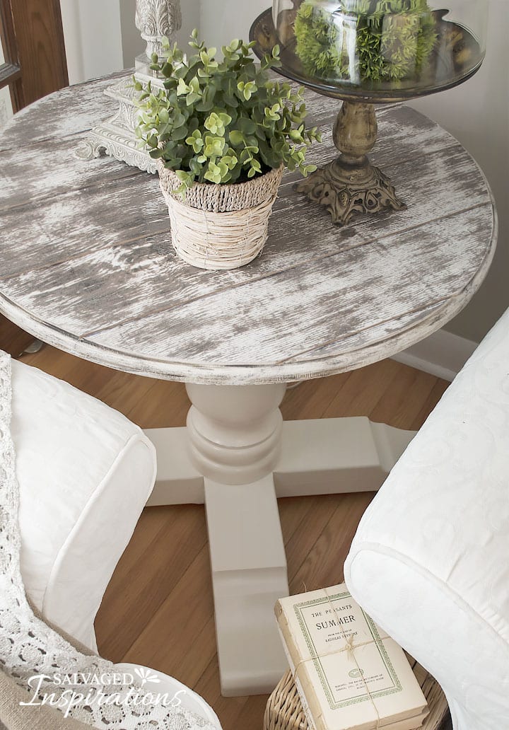 Cable Spool Table w Barn Wood Faux Top