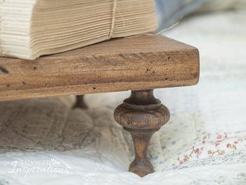 Close Up of Antique Wood Display Riser
