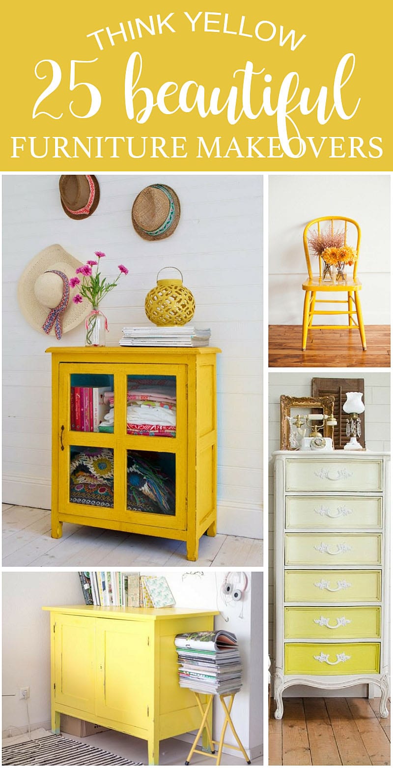Think YELLOW - 25 Beautiful Furniture MakeOvers-SI Blog