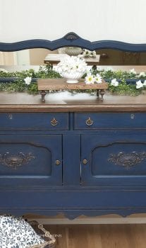Front View of Buffet w Back Mirror