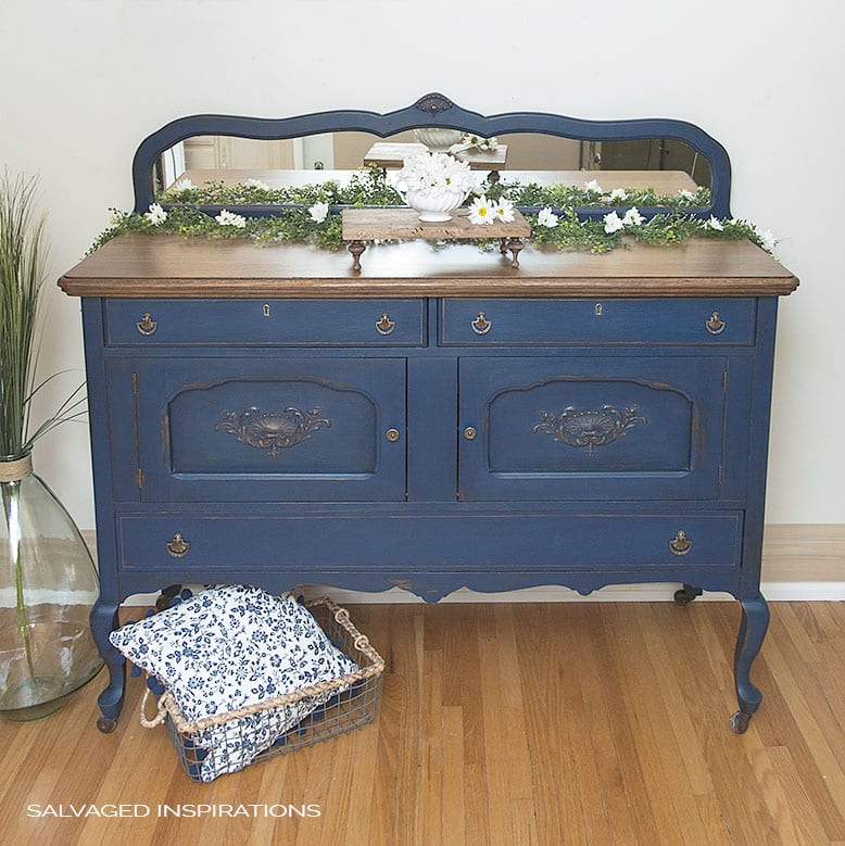 Salvaged Inspirations Bunker Blue Painted Buffet