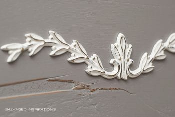 Painted Brass Applique on Salvaged HeadBoard