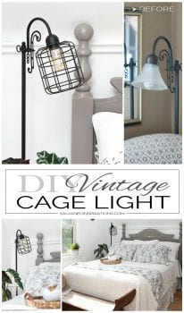 DIY Vintage Cage Light Collage
