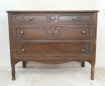 Antique Dresser Before - Raw Wood Makeover