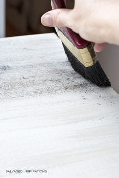 Brushing on Brown Wax for Weathered Wood