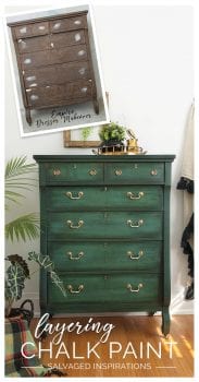 Empire Dresser Painted in Layered Chalk Paint Before and After