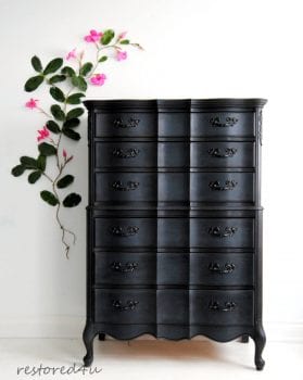Graphite Black Painted French Provincial by Restored4U