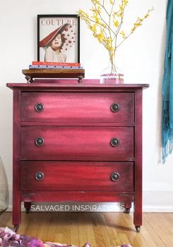 Chalk Painted Ombré Painting Effect on Small Dresser