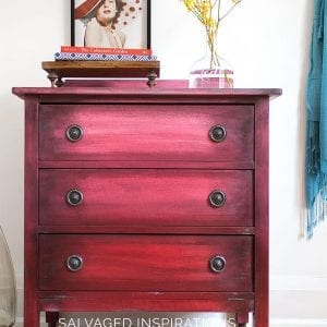 Chalk Painted Ombré Painting Effect on Small Dresser