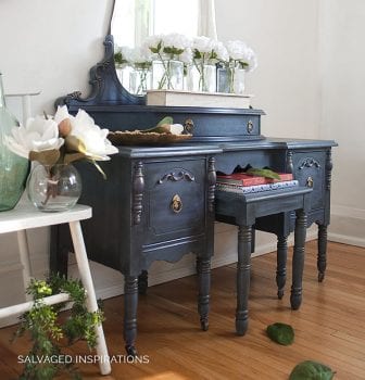 PAINTED Vintage Vanity Makeover by Salvaged Inspirations - Painted Furniture
