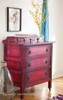 Side View of Ombre Painted Small Dresser