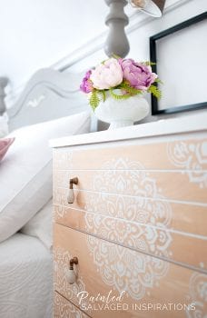 Bedroom Small Dresser Makeover - Mandala Stencil