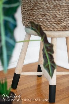 Close Up of Salvaged Stool Makeover