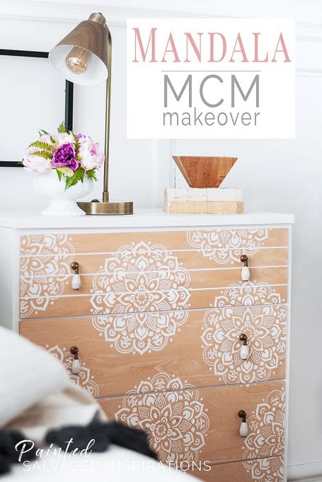 Mandala Stencils | MCM Dresser Makeover - Salvaged Inspirations