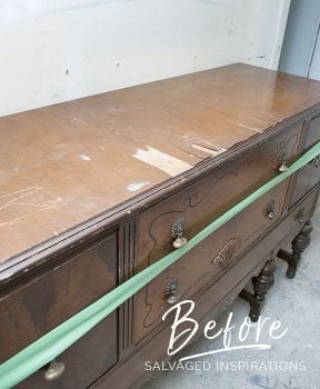Painted and Stained Vintage Buffet - Before