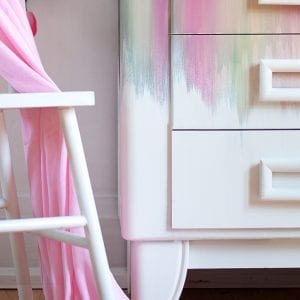 CloseUp of Blended Furniture Painted Hutch