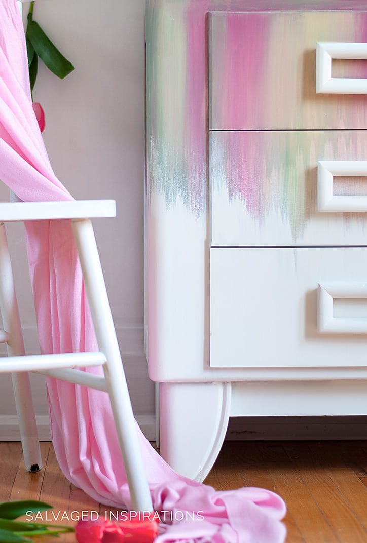 CloseUp of Blended Furniture Painted Hutch