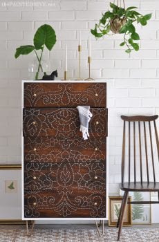 DIY-Chest-of-Drawers with Stamped Out Stencil