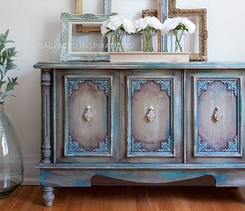 Furniture Painting with Wax - Buffet Makeover Salvaged Inspirations