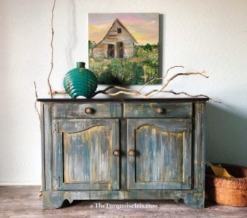 The Turquoise Iris - Rustic Boho Farmhouse Buffet