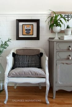DIY Salvaged Painted & Upholstered Chair
