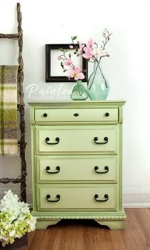 Painted Dresser in Farmhouse Green and Dark Wax1