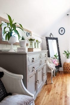 Painted Salvaged Dresser + Chairs _ Bedroom Makeover