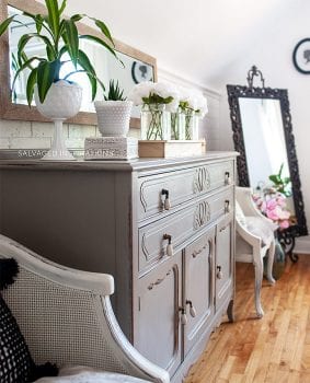 Painted Salvaged Dresser and Chairs _ Bedroom Makeover