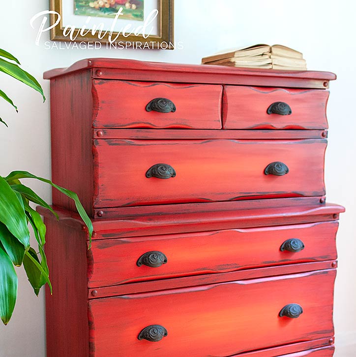 Dixie Belle Barn Red Painted Dresser - How To Fix Furniture Painting Mistakes
