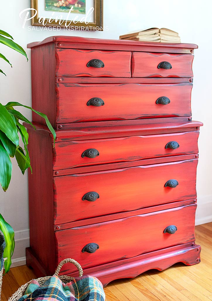 DB Barn Red Painted Dresser - How To Fix Furniture Painting Mistakes