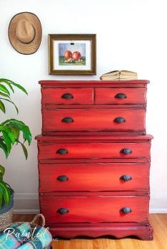 Thrift Store Two Tier Red Dresser Makeover