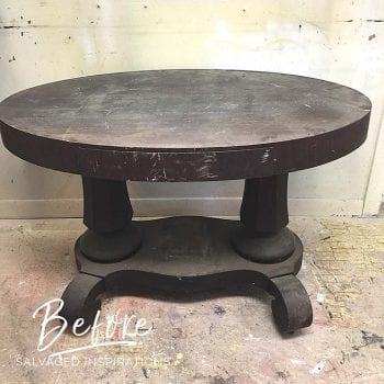 Salvaged Oval Entryway Table - Before