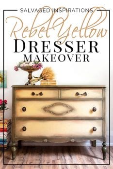 Rebel Yellow Salvaged Dresser Makeover - Painted Furniture