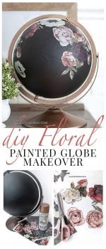 Painted Globe w Furniture Transfers