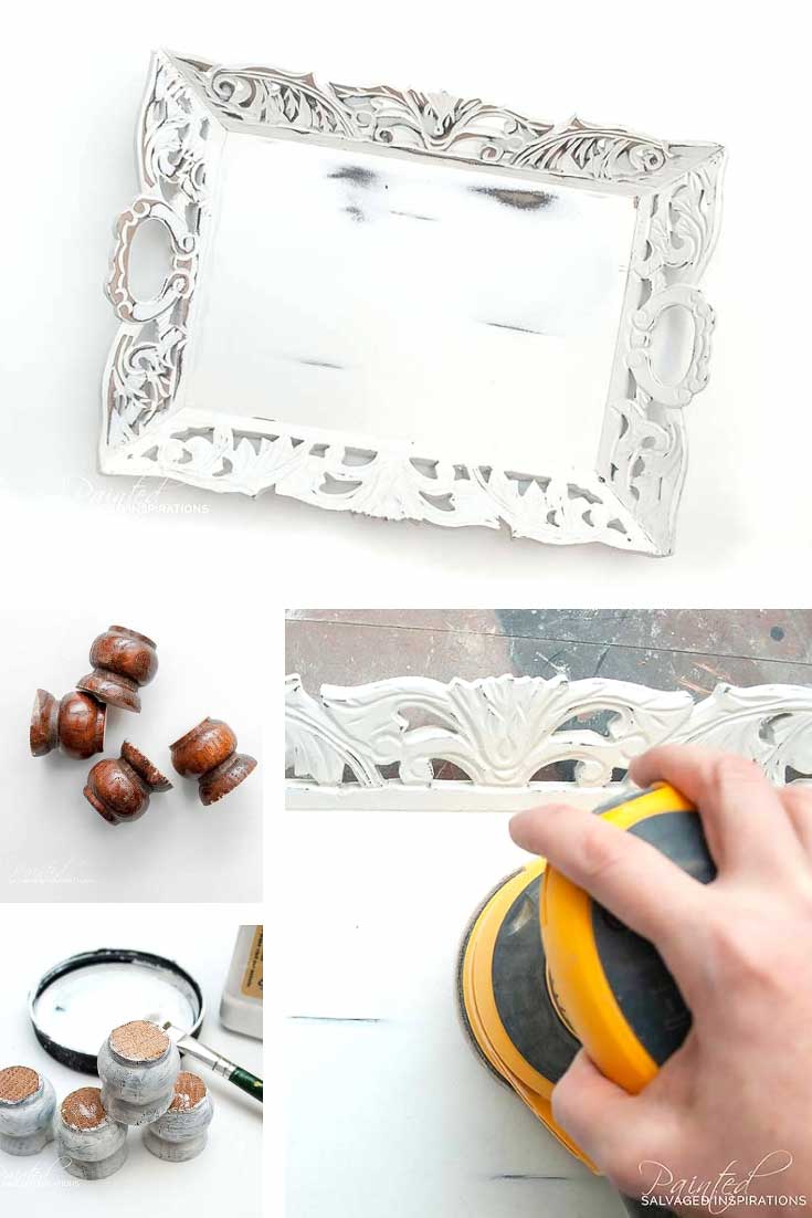 DIY Paint Tray Update w Spindle Feet