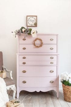 Painted Furniture Tallboy Pink Dresser Makeover